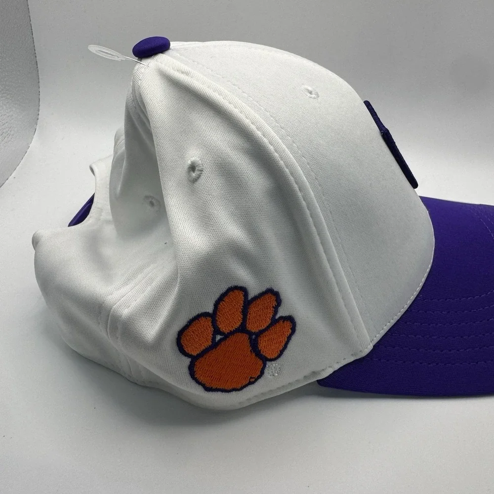 Clemson‎ Tigers Black Clover White Purple Snapback Golf Hat Men's College